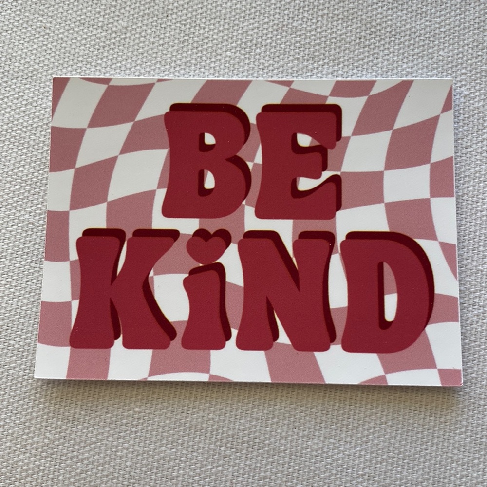 be kind sticker, retro spirituality matte sticker